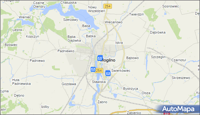 mapa Mogilno, Mogilno na mapie Targeo