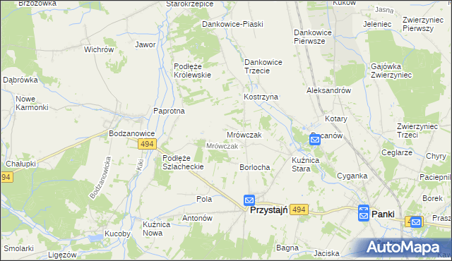 mapa Mrówczak, Mrówczak na mapie Targeo