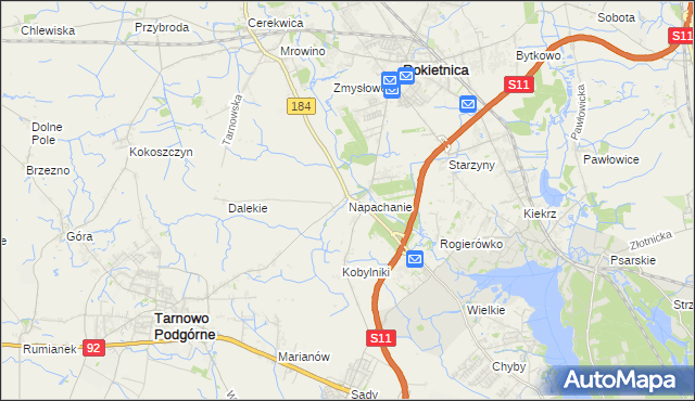 mapa Napachanie, Napachanie na mapie Targeo