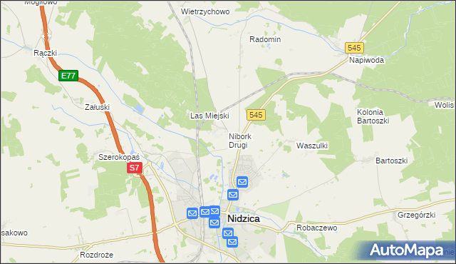 mapa Nibork Drugi, Nibork Drugi na mapie Targeo