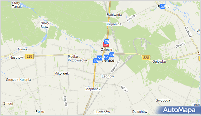mapa Niemce, Niemce na mapie Targeo