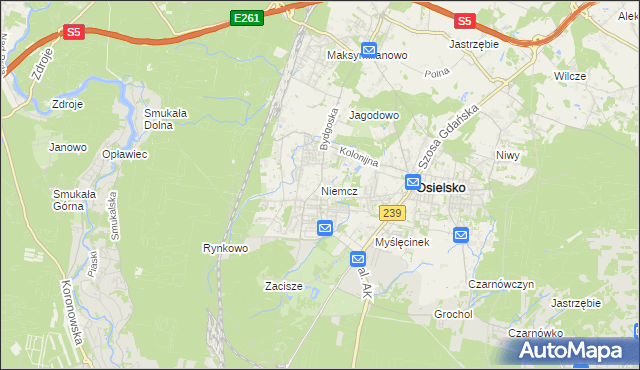 mapa Niemcz, Niemcz na mapie Targeo