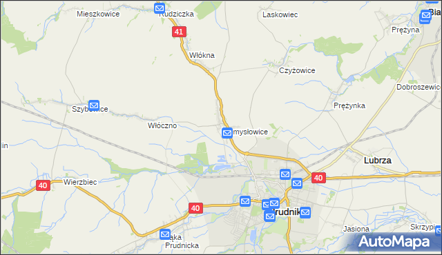 mapa Niemysłowice, Niemysłowice na mapie Targeo