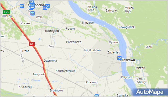 mapa Niestuszewo, Niestuszewo na mapie Targeo