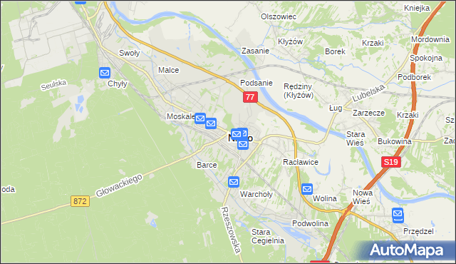 mapa Nisko, Nisko na mapie Targeo