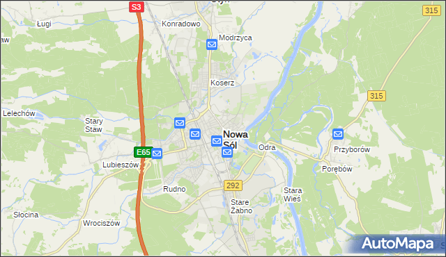 mapa Nowa Sól, Nowa Sól na mapie Targeo