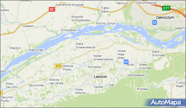 mapa Nowe Gniewniewice, Nowe Gniewniewice na mapie Targeo