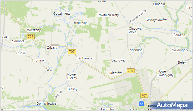 mapa Nowe Łęgonice, Nowe Łęgonice na mapie Targeo