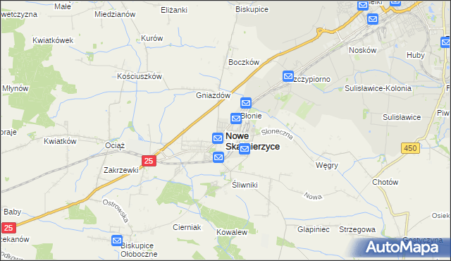 mapa Nowe Skalmierzyce, Nowe Skalmierzyce na mapie Targeo