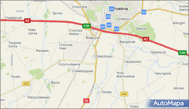 mapa Obłaczkowo, Obłaczkowo na mapie Targeo