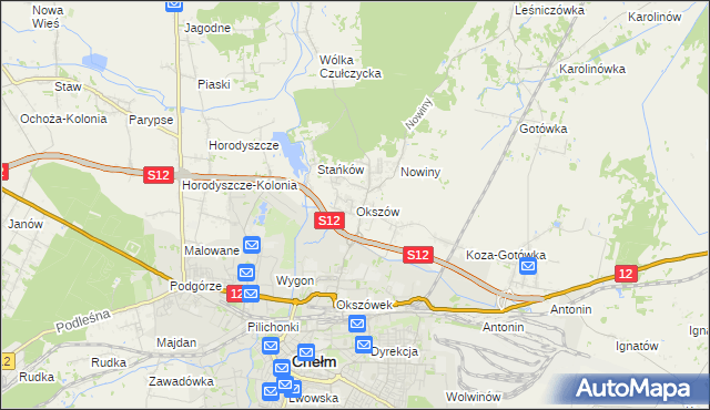 mapa Okszów, Okszów na mapie Targeo