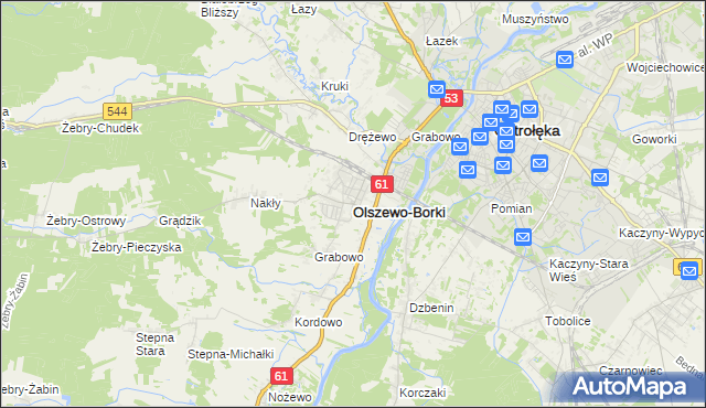 mapa Olszewo-Borki, Olszewo-Borki na mapie Targeo