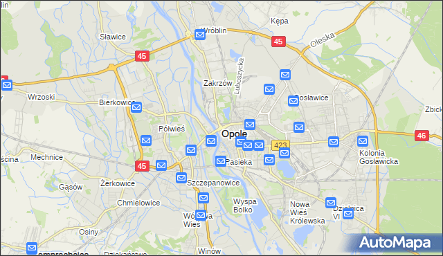 mapa Opola, Opole na mapie Targeo