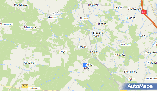 mapa Osolin, Osolin na mapie Targeo