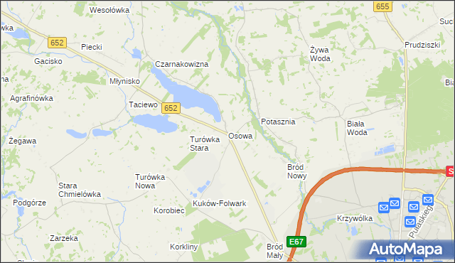 mapa Osowa gmina Suwałki, Osowa gmina Suwałki na mapie Targeo