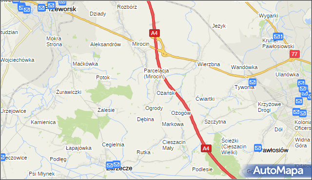 mapa Ożańsk, Ożańsk na mapie Targeo