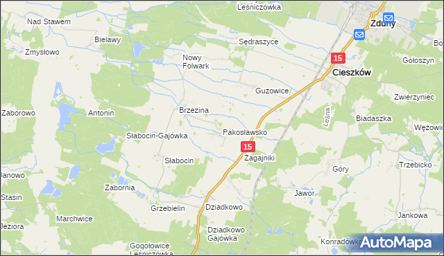mapa Pakosławsko, Pakosławsko na mapie Targeo