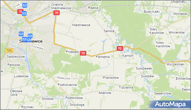 mapa Pamiętna, Pamiętna na mapie Targeo