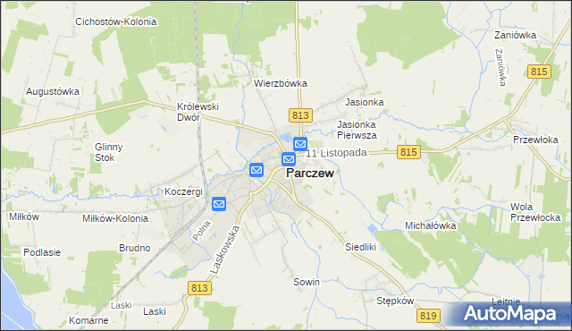 mapa Parczew, Parczew na mapie Targeo