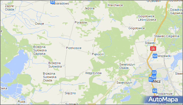 mapa Piękocin, Piękocin na mapie Targeo