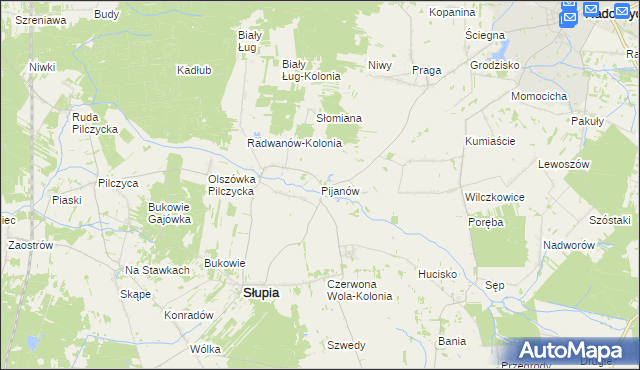 mapa Pijanów, Pijanów na mapie Targeo