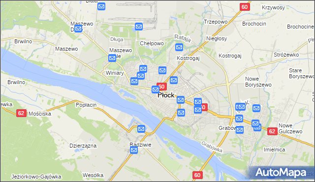 mapa Płock, Płock na mapie Targeo