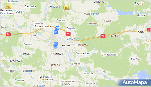 mapa Podklucze, Podklucze na mapie Targeo