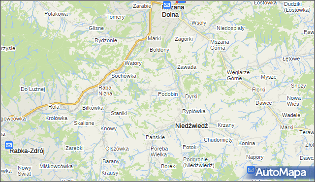 mapa Podobin, Podobin na mapie Targeo