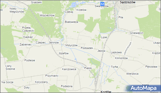 mapa Podsadek, Podsadek na mapie Targeo