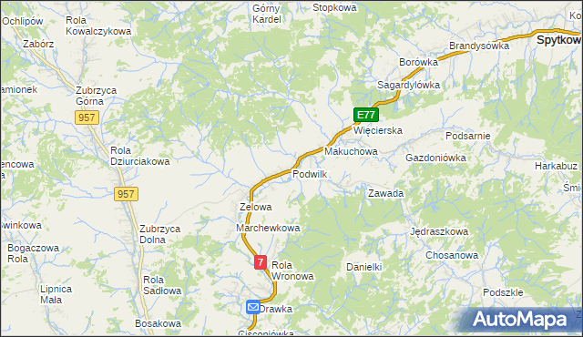 mapa Podwilk, Podwilk na mapie Targeo