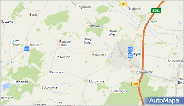 mapa Poladowo, Poladowo na mapie Targeo