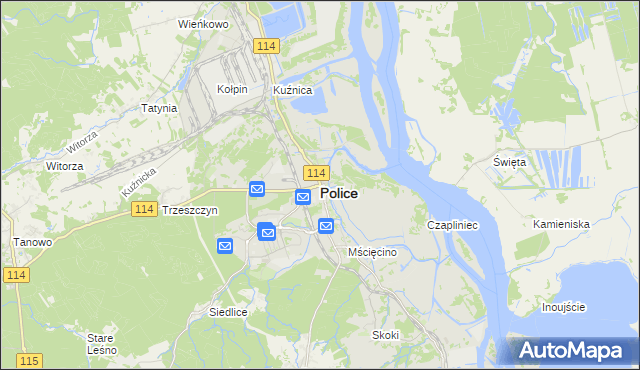 mapa Police, Police na mapie Targeo