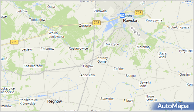 mapa Porady Górne, Porady Górne na mapie Targeo