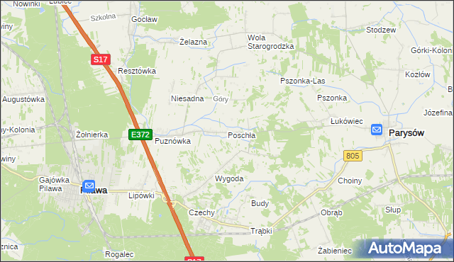 mapa Poschła, Poschła na mapie Targeo