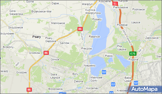 mapa Preczów, Preczów na mapie Targeo