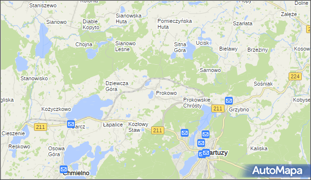 mapa Prokowo, Prokowo na mapie Targeo