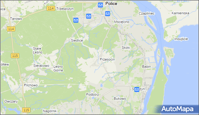 mapa Przęsocin, Przęsocin na mapie Targeo