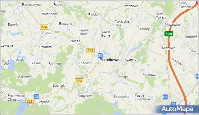 mapa Przodkowo, Przodkowo na mapie Targeo