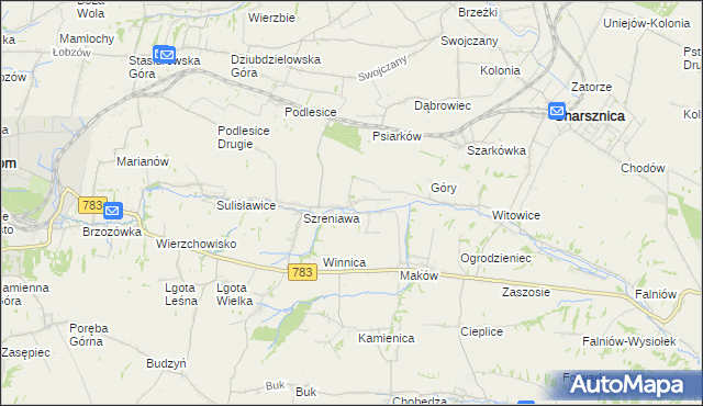 mapa Przybysławice gmina Gołcza, Przybysławice gmina Gołcza na mapie Targeo