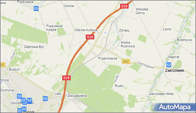 mapa Pułankowice, Pułankowice na mapie Targeo