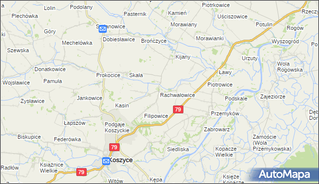 mapa Rachwałowice, Rachwałowice na mapie Targeo