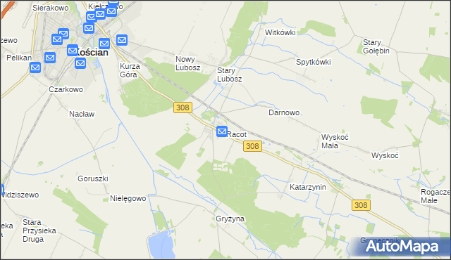 mapa Racot, Racot na mapie Targeo