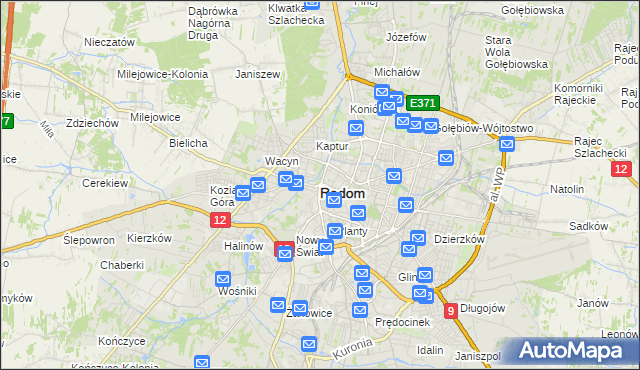 mapa Radomia, Radom na mapie Targeo