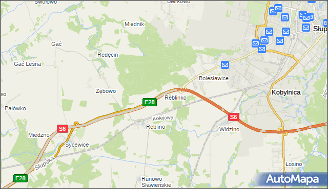 mapa Reblinko, Reblinko na mapie Targeo