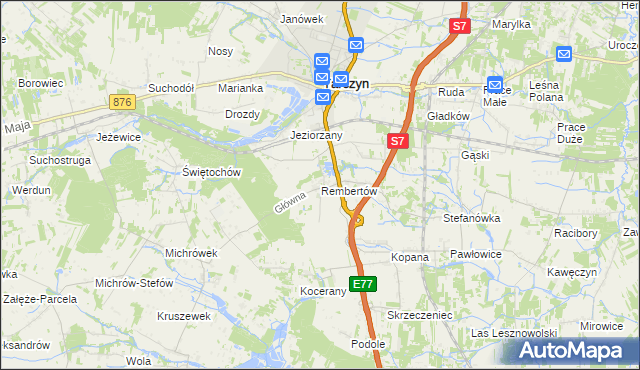 mapa Rembertów, Rembertów na mapie Targeo