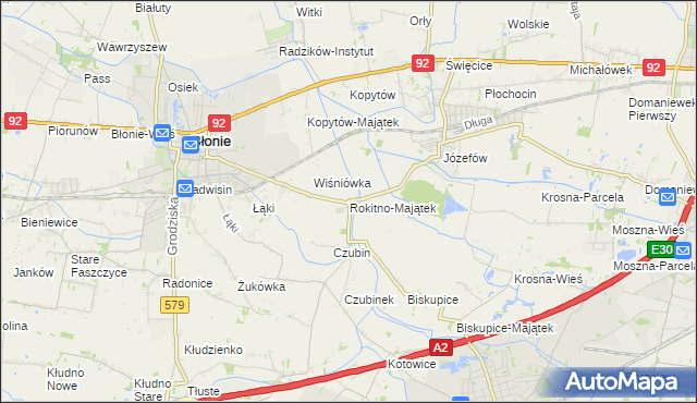 mapa Rokitno-Majątek, Rokitno-Majątek na mapie Targeo