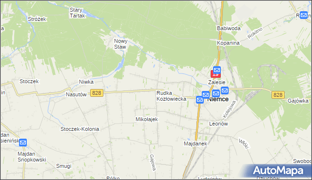 mapa Rudka Kozłowiecka, Rudka Kozłowiecka na mapie Targeo