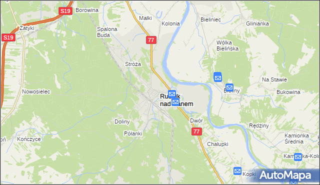 mapa Rudnik nad Sanem, Rudnik nad Sanem na mapie Targeo