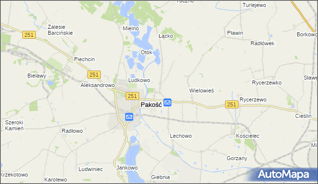 mapa Rybitwy gmina Pakość, Rybitwy gmina Pakość na mapie Targeo