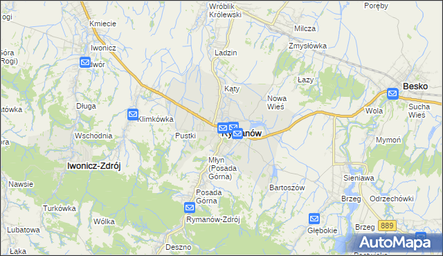 mapa Rymanów, Rymanów na mapie Targeo